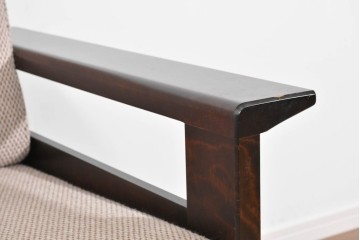 中古　美品　希少な廃番品　北海道民芸家具　HM220　重厚な木部フレームが魅力のイージーチェア　(R-085645)