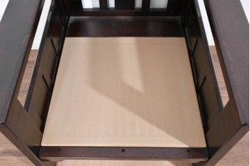 中古　美品　希少な廃番品　北海道民芸家具　HM220　重厚な木部フレームが魅力のイージーチェア　(R-085645)