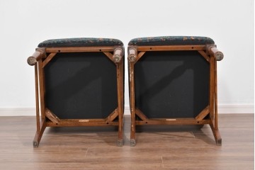 中古　三越家具(現カントリーハウス)　Brugge(ブルージュ)　籐張り背もたれとターニングレッグのサイドチェア2脚セット　(R-085646)