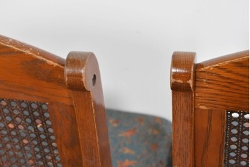 中古　三越家具(現カントリーハウス)　Brugge(ブルージュ)　籐張り背もたれとターニングレッグのサイドチェア2脚セット　(R-085646)