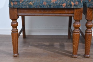 中古　三越家具(現カントリーハウス)　Brugge(ブルージュ)　籐張り背もたれとターニングレッグのサイドチェア2脚セット　(R-085646)