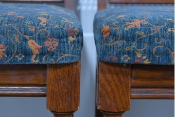 中古　三越家具(現カントリーハウス)　Brugge(ブルージュ)　籐張り背もたれとターニングレッグのサイドチェア2脚セット　(R-085646)