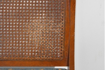 中古　三越家具(現カントリーハウス)　Brugge(ブルージュ)　籐張り背もたれとターニングレッグのサイドチェア2脚セット　(R-085646)