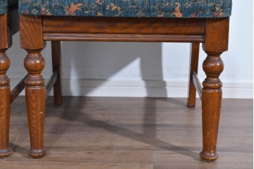 中古　三越家具(現カントリーハウス)　Brugge(ブルージュ)　籐張り背もたれとターニングレッグのサイドチェア2脚セット　(R-085646)