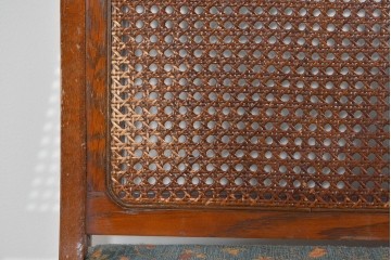 中古　三越家具(現カントリーハウス)　Brugge(ブルージュ)　籐張り背もたれとターニングレッグのサイドチェア2脚セット　(R-085646)