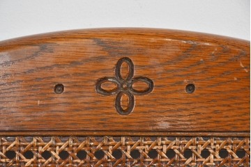 中古　三越家具(現カントリーハウス)　Brugge(ブルージュ)　籐張り背もたれとターニングレッグのサイドチェア2脚セット　(R-085646)