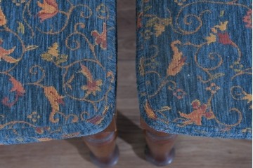 中古　三越家具(現カントリーハウス)　Brugge(ブルージュ)　籐張り背もたれとターニングレッグのサイドチェア2脚セット　(R-085646)