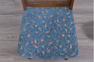 中古　三越家具(現カントリーハウス)　Brugge(ブルージュ)　籐張り背もたれとターニングレッグのサイドチェア2脚セット　(R-085646)