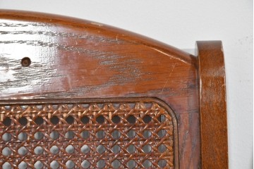 中古　三越家具(現カントリーハウス)　Brugge(ブルージュ)　籐張り背もたれとターニングレッグのサイドチェア2脚セット　(R-085646)