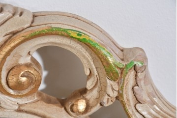 イタリアヴィンテージ　イタリア高級家具　SILIK(シリック)　華やかなロココ調装飾のダイニングチェア3脚　セット定価約124万円相当　(R-085648)