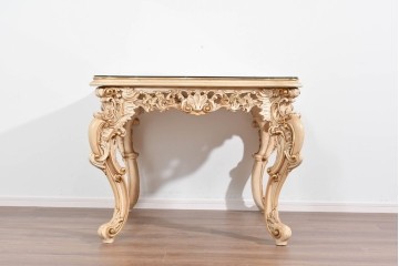 中古　イタリア高級家具　SILIK(シリック)　希少な小振りサイズのダイニングテーブル　定価約140万円相当　(R-085649)