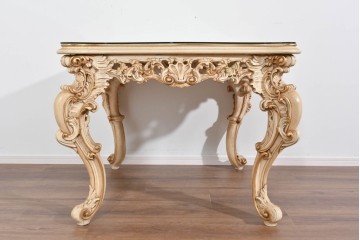 中古　イタリア高級家具　SILIK(シリック)　希少な小振りサイズのダイニングテーブル　定価約140万円相当　(R-085649)