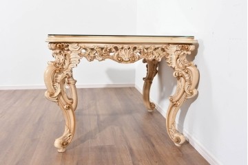 中古　イタリア高級家具　SILIK(シリック)　希少な小振りサイズのダイニングテーブル　定価約140万円相当　(R-085649)