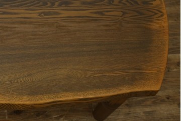 中古　美品　ナガノインテリア　レッドオーク材　2way仕様のダイニングテーブル/座卓　定価約24万円　(R-085650)