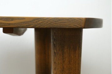 中古　美品　ナガノインテリア　レッドオーク材　2way仕様のダイニングテーブル/座卓　定価約24万円　(R-085650)