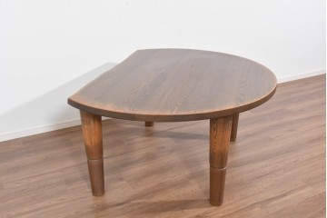 中古　美品　ナガノインテリア　レッドオーク材　2way仕様のダイニングテーブル/座卓　定価約24万円相当　(R-085650)