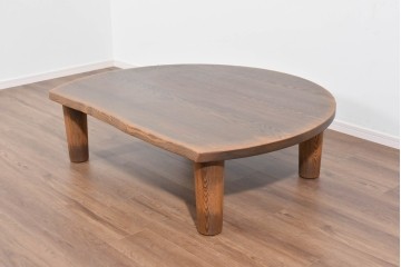 中古　美品　ナガノインテリア　レッドオーク材　2way仕様のダイニングテーブル/座卓　定価約24万円相当　(R-085650)