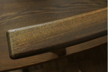 中古　美品　ナガノインテリア　タモ材　ゆったりとした座面フォルムが心地よい回転式ダイニングチェア2脚セット　(R-085651)