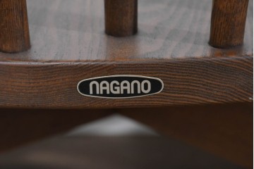 中古　美品　ナガノインテリア　タモ材　ゆったりとした座面フォルムが心地よい回転式ダイニングチェア2脚セット　(R-085651)