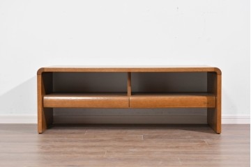 中古　美品　浜本工芸　上質な木肌が映える引き出し付きのセンターテーブル　定価約9万円　(R-085652)