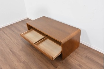 中古　美品　浜本工芸　上質な木肌が映える引き出し付きのセンターテーブル　定価約9万円　(R-085652)