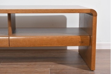 中古　美品　浜本工芸　上質な木肌が映える引き出し付きのセンターテーブル　定価約9万円　(R-085652)