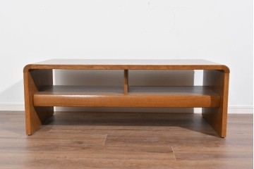 中古　美品　浜本工芸　上質な木肌が映える引き出し付きのセンターテーブル　定価約9万円　(R-085652)