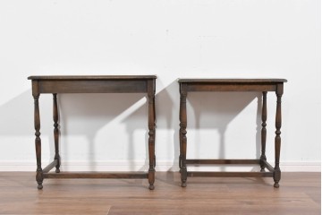 和製アンティーク　挽物脚がクラシカルなネストテーブル　(R-085656)