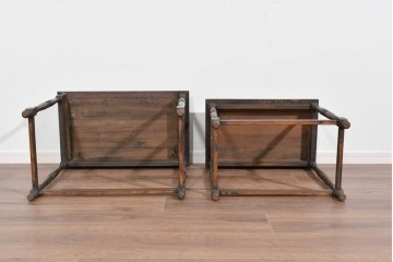 和製アンティーク　挽物脚がクラシカルなネストテーブル　(R-085656)
