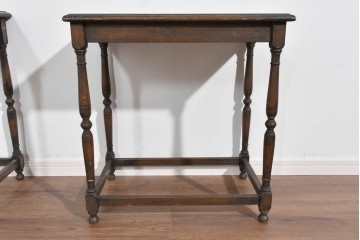 和製アンティーク　挽物脚がクラシカルなネストテーブル　(R-085656)