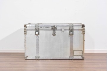 和製ヴィンテージ　昭和中期～後期　無骨な金具使いが魅力の船トランク　(R-085657)