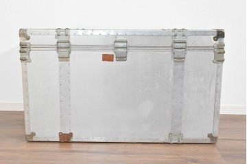 和製ヴィンテージ　昭和中期～後期　無骨な金具使いが魅力の船トランク　(R-085657)