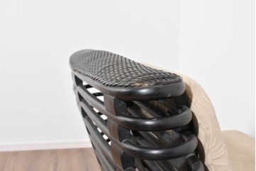 ヴィンテージ家具　籐(ラタン)　軽やかな曲線構造が魅力の2人掛けソファ　(R-085658)