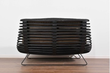 ヴィンテージ家具　籐(ラタン)　軽やかな曲線構造が魅力の2人掛けソファ　(R-085658)