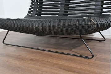 ヴィンテージ家具　籐(ラタン)　軽やかな曲線構造が魅力の2人掛けソファ　(R-085658)