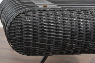 ヴィンテージ家具　籐(ラタン)　立体的な曲線フレームが特徴のガラス天板付きセンターテーブル　(R-085659)