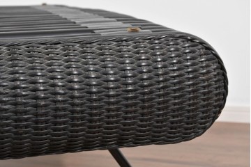 ヴィンテージ家具　籐(ラタン)　立体的な曲線フレームが特徴のガラス天板付きセンターテーブル　(R-085659)