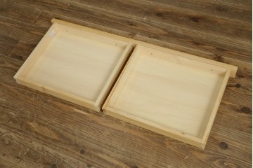 中古　美品　杉工場　木と風シリーズ　メープル材　直線的なデザインが美しいデスク・チェア・デスクワゴンの3点セット　定価約15万円　(R-085660)