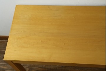 中古　美品　杉工場　木と風シリーズ　メープル材　直線的なデザインが美しいデスク・チェア・デスクワゴンの3点セット　定価約15万円　(R-085660)