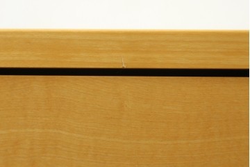 中古　美品　杉工場　木と風シリーズ　メープル材　直線的なデザインが美しいデスク・チェア・デスクワゴンの3点セット　定価約15万円　(R-085660)