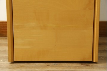 中古　美品　杉工場　木と風シリーズ　メープル材　直線的なデザインが美しいデスク・チェア・デスクワゴンの3点セット　定価約15万円　(R-085660)