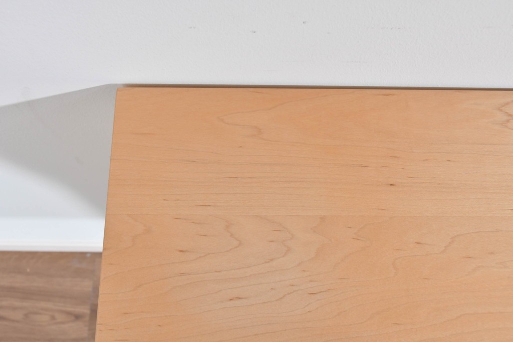 中古　美品　杉工場　木と風シリーズ　メープル材　直線的なデザインが美しいデスク・チェア・デスクワゴンの3点セット　定価約15万円　(R-085660)