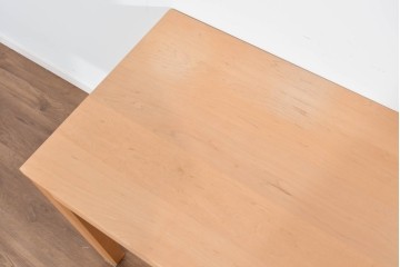 中古　美品　杉工場　木と風シリーズ　メープル材　直線的なデザインが美しいデスク・チェア・デスクワゴンの3点セット　定価約15万円　(R-085660)