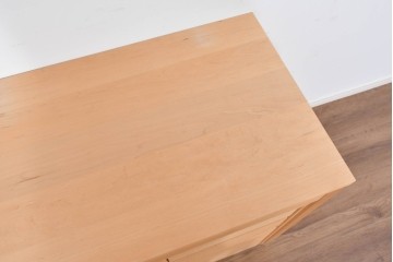 中古　美品　杉工場　木と風シリーズ　メープル材　直線的なデザインが美しいデスク・チェア・デスクワゴンの3点セット　定価約15万円　(R-085660)