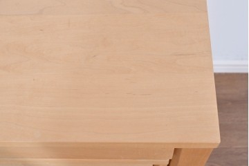 中古　美品　杉工場　木と風シリーズ　メープル材　直線的なデザインが美しいデスク・チェア・デスクワゴンの3点セット　定価約15万円　(R-085660)