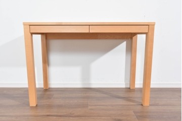 中古　美品　杉工場　木と風シリーズ　メープル材　直線的なデザインが美しいデスク・チェア・デスクワゴンの3点セット　定価約15万円　(R-085660)