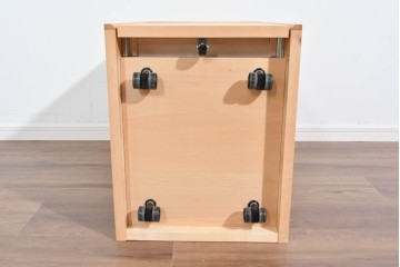 中古　美品　杉工場　木と風シリーズ　メープル材　直線的なデザインが美しいデスク・チェア・デスクワゴンの3点セット　定価約15万円　(R-085660)