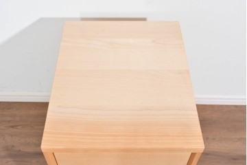 中古　美品　杉工場　木と風シリーズ　メープル材　直線的なデザインが美しいデスク・チェア・デスクワゴンの3点セット　定価約15万円　(R-085660)