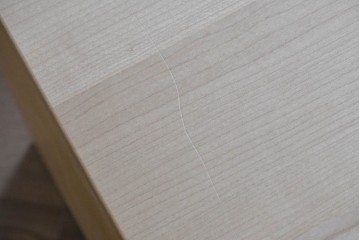 中古　美品　杉工場　木と風シリーズ　メープル材　直線的なデザインが美しいデスク・チェア・デスクワゴンの3点セット　定価約15万円　(R-085660)