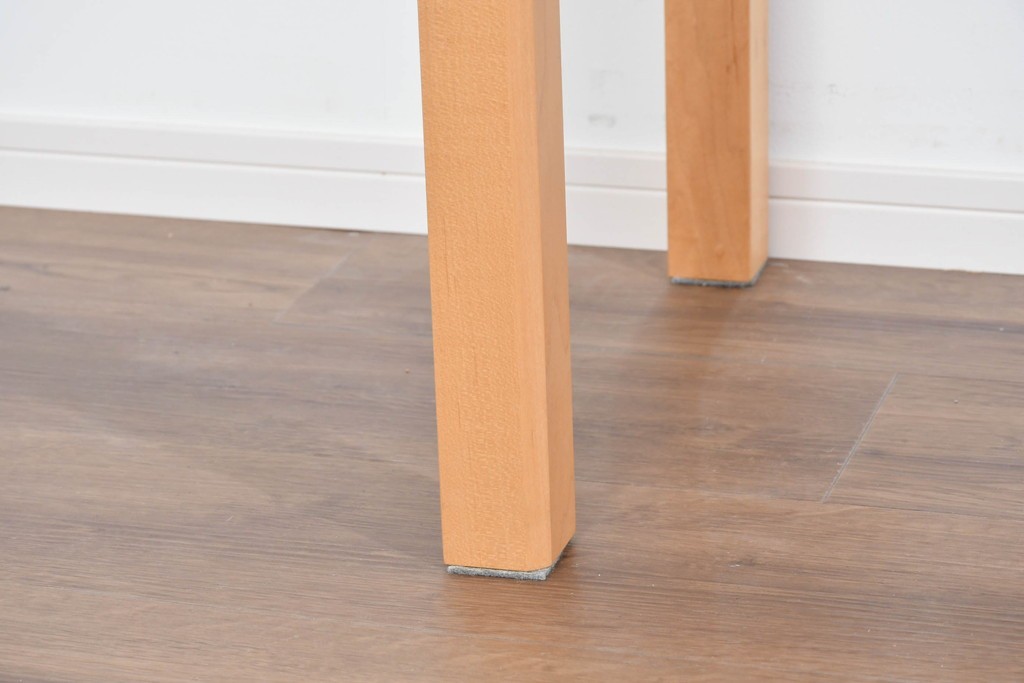 中古　美品　杉工場　木と風シリーズ　メープル材　直線的なデザインが美しいデスク・チェア・デスクワゴンの3点セット　定価約15万円　(R-085660)